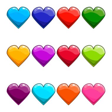 Çizgi film kalp ile büyük set