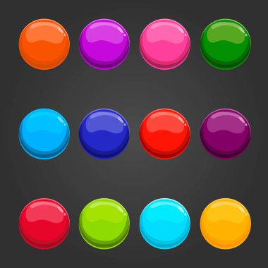 Parlak balonlar kümesi