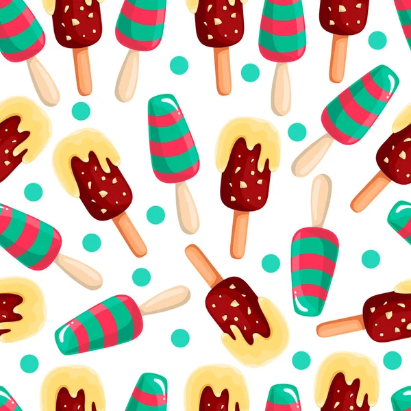 Seamless pattern with ice-cream — Stock Vector