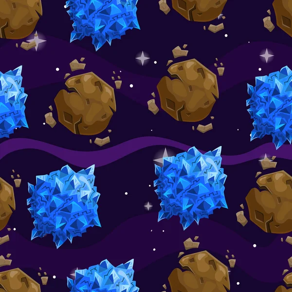 Seamless pattern with fantazy cartoon planet