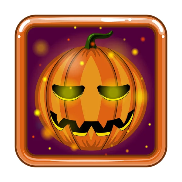 L'icona dell'applicazione con zucca di Halloween — Vettoriale Stock