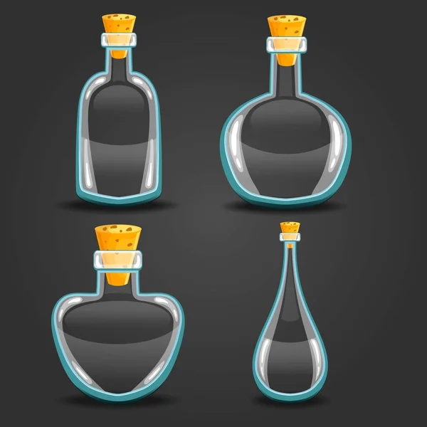 Boş farklı şişe iksiri ile ayarla — Stok Vektör