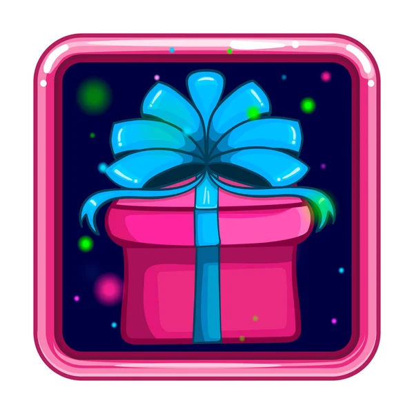 Icono de aplicación con caja de regalo de dibujos animados vectoriales — Archivo Imágenes Vectoriales