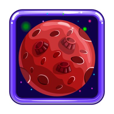 Uygulama Simgesi ve vektör karikatür gezegeni Mars