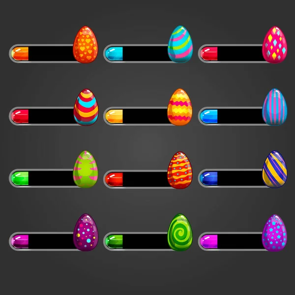 Big set of bar downloader with different Easter eggs 免版税图库插图