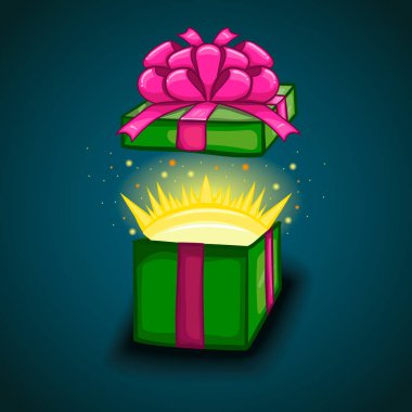 İçinde bir sürpriz ile hediye kutusu açın