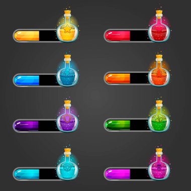 Elexir şişeli bir çubuk indirme makinesi.