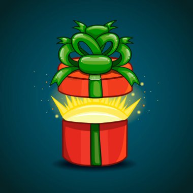 İçinde bir sürpriz ile hediye kutusu açın