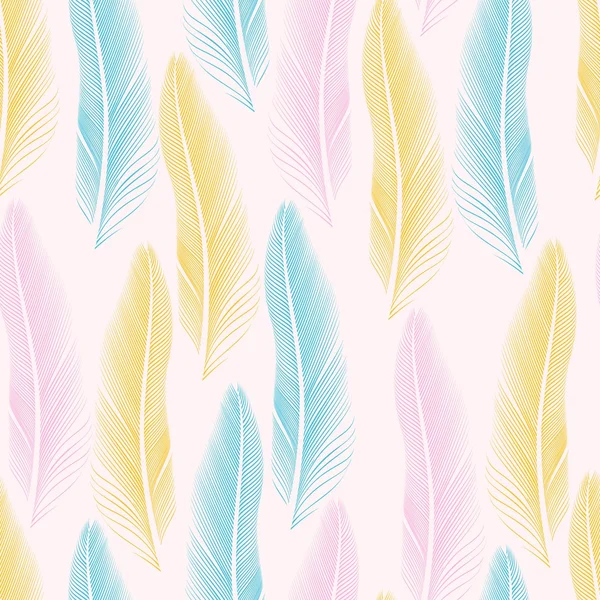 Decorative feathers seamless — Stock Vector
