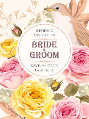 Vintage Düğün Davetiyesi