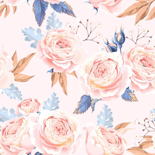 Roses vintage sans couture — Image vectorielle