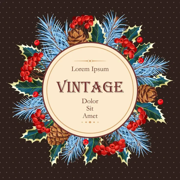 Kış çelenk ile kartı