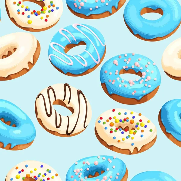 Donuts glacés sans couture — Image vectorielle