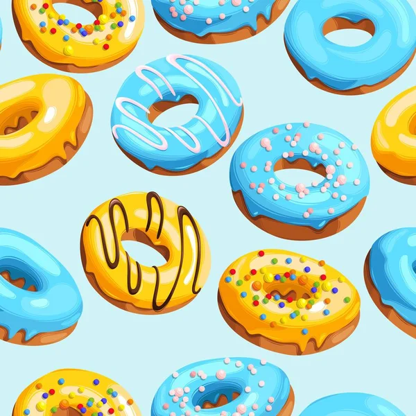 Glazed donuts seamless — Stock Vector