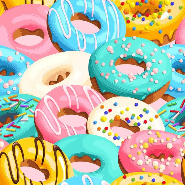 Donuts vitrificados sem costura —  Vetores de Stock