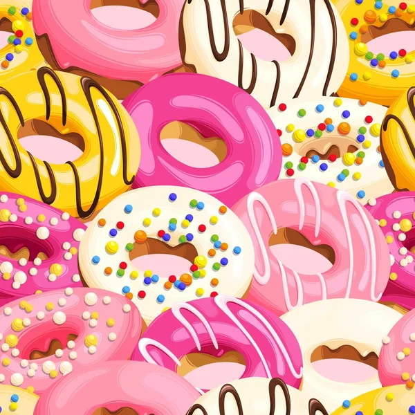 Donuts vitrificados sem costura —  Vetores de Stock