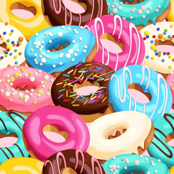 Donuts vitrificados sem costura —  Vetores de Stock