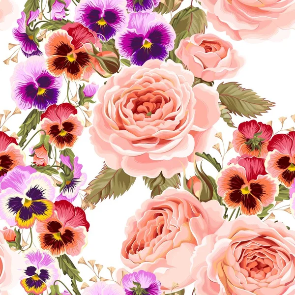 Roses et culottes fond sans couture — Image vectorielle