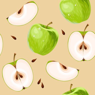 Yeşil elma ve elma dilim sorunsuz