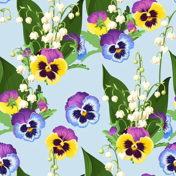 Naadloze Lentebloemen — Stockvector