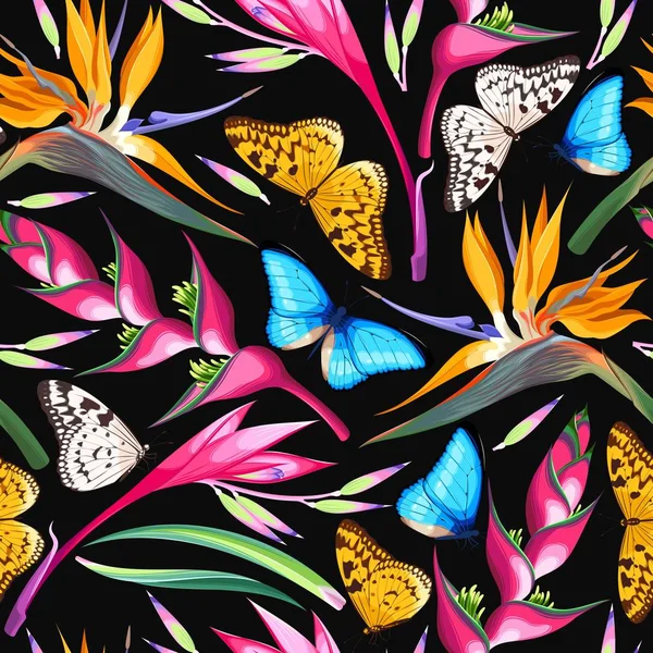 Tropical flowers seamless
