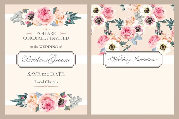 Invitation de mariage Vintage — Image vectorielle