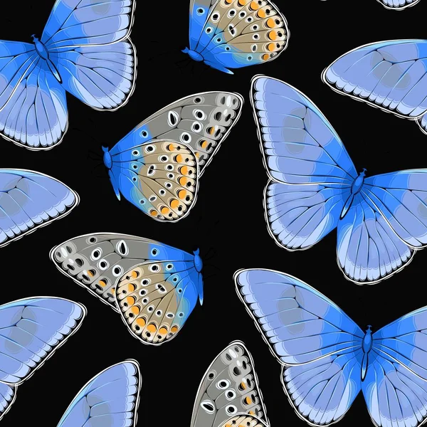 Farfalle varicolore senza soluzione di continuità — Vettoriale Stock