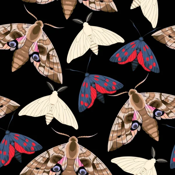 Vliegende vlinders en naadloze — Stockvector