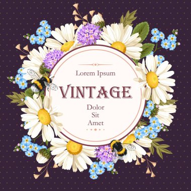 Çayır çiçekli kart