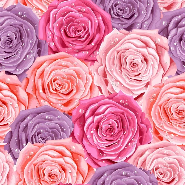 Όμορφα τριαντάφυλλα άνευ ραφής — Διανυσματικό Αρχείο