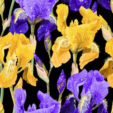 Iris çiçekler çiçek desenli