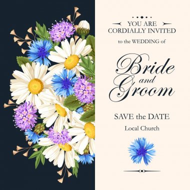 Çayır çiçeklerle Vintage kartı