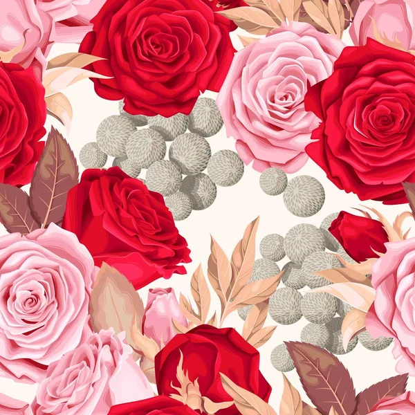 Roses anglaises sans couture — Image vectorielle