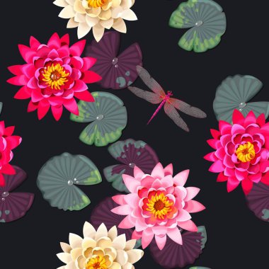 Seamles lotus çiçekleri 