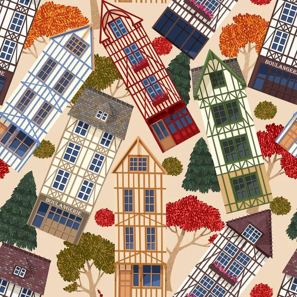 Old town seamless pattern