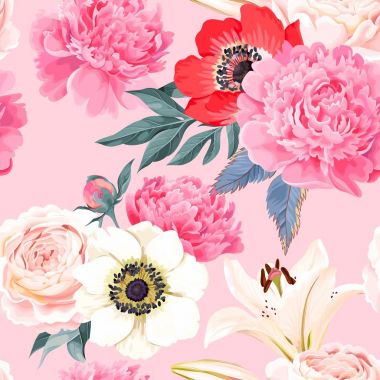 Lilyum ve gül ile Seamless Modeli