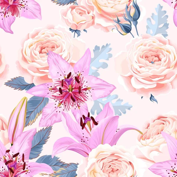 Lilyum ve gül ile Seamless Modeli