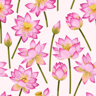 lotus çiçekleri ile Seamless Modeli