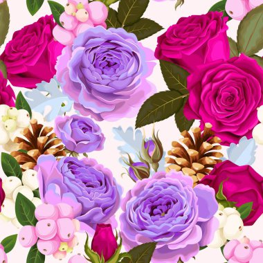 Gül ve çilek ile Seamless Modeli