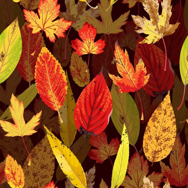 Autumn pattern with leaves — Stock Vector