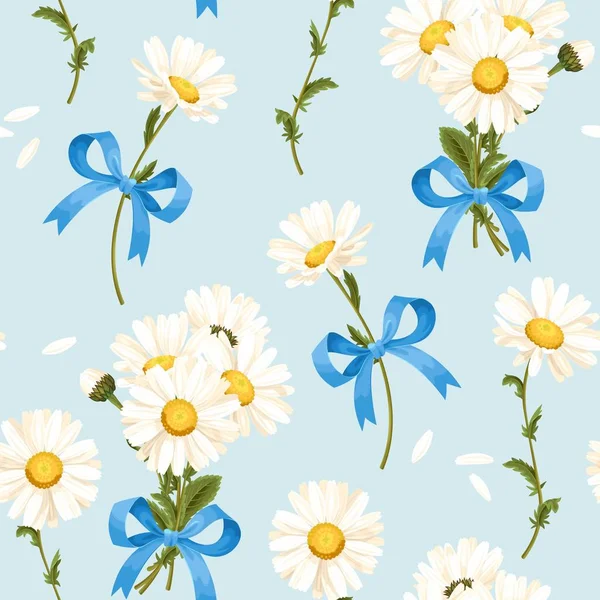 Camomile seamless pattern — Stock Vector