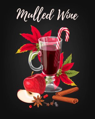 Kış kartı mulled şarap ile