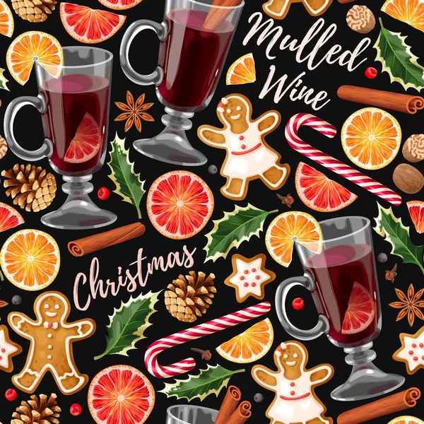 Vin chaud sans couture — Image vectorielle