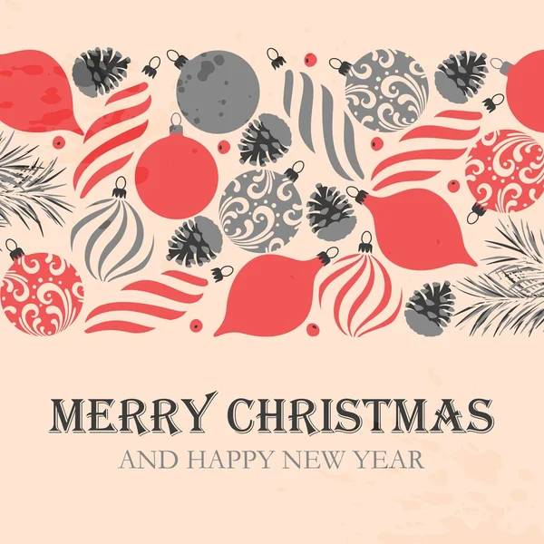 Merry christmas greeting briefkaart — Stockvector