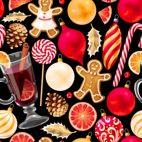 Seamless mulled wine — Stock Vector