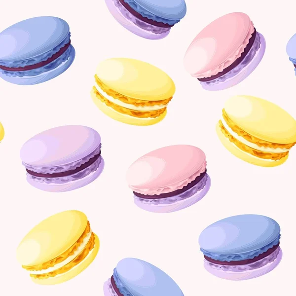 Macarons pastel sans couture — Image vectorielle