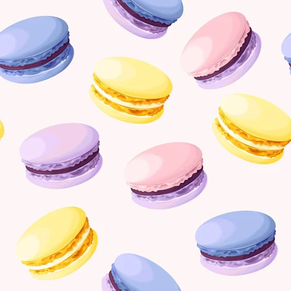 Macarrones pastel sin costuras — Vector de stock