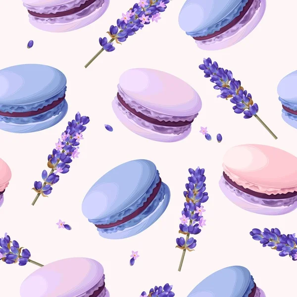 Macarons pastel sans couture — Image vectorielle