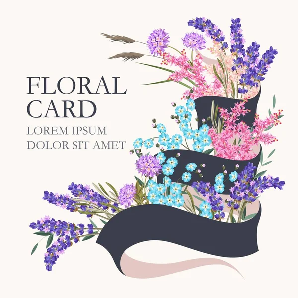 Card with lavender wreath
