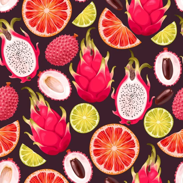 Fraise exotique sans couture — Image vectorielle